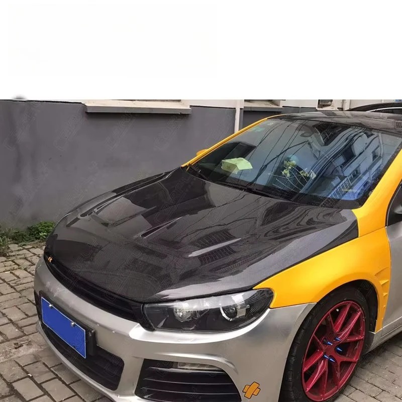 For VW Scirocco 2008-2017 Customized Carbon Fiber Hood Clear Coated